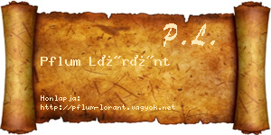 Pflum Lóránt névjegykártya